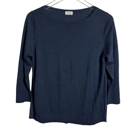 AKRIS punto womens dark blue knit knit top size 8 buttons down the back - Picture 7 of 7